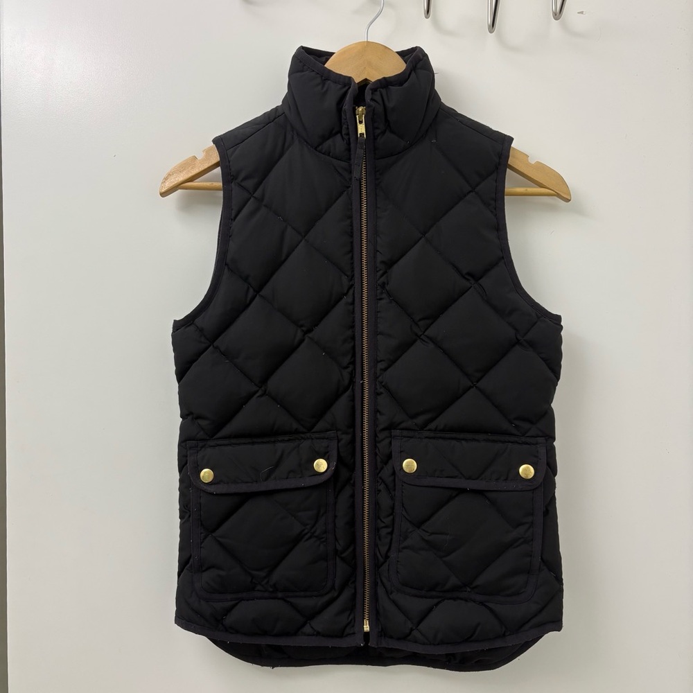 J. Crew Black Quilted Vest